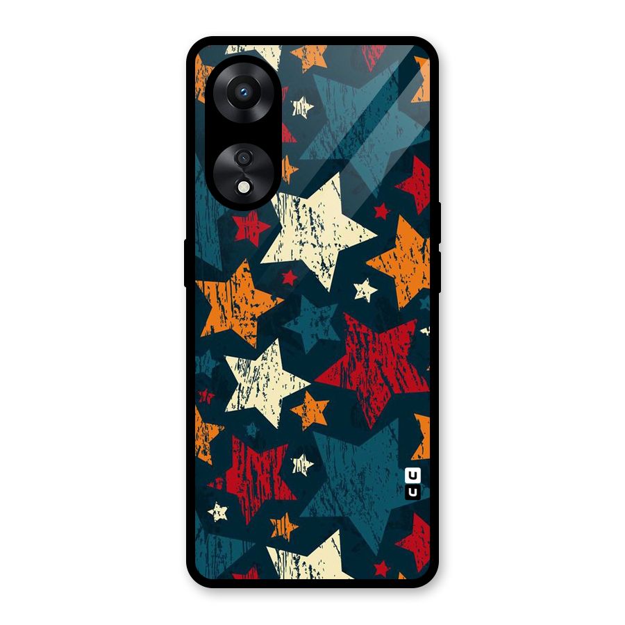 Rugged Star Design Glass Back Case for Oppo A78