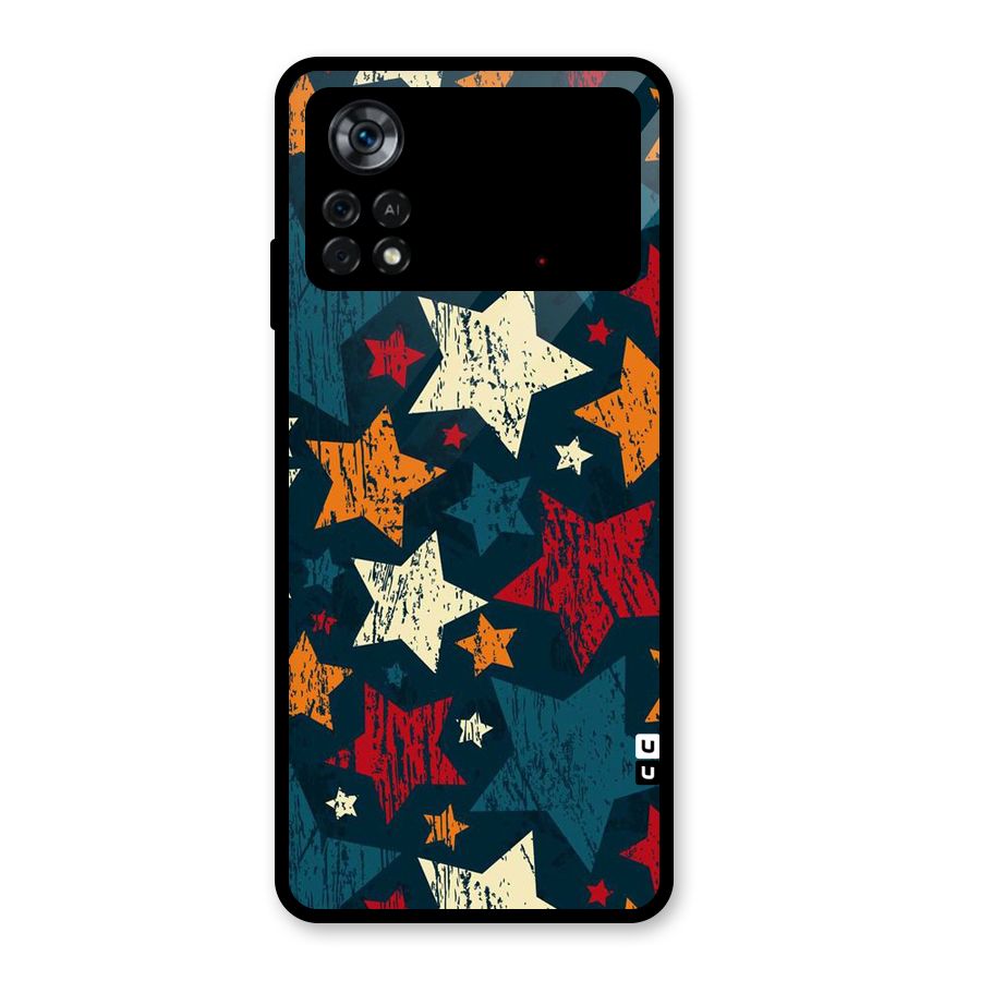 Rugged Star Design Glass Back Case for Poco X4 Pro 5G