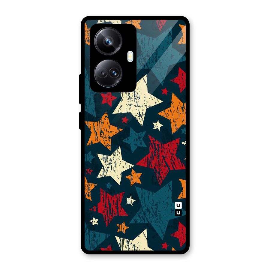 Rugged Star Design Glass Back Case for Realme 10 Pro Plus