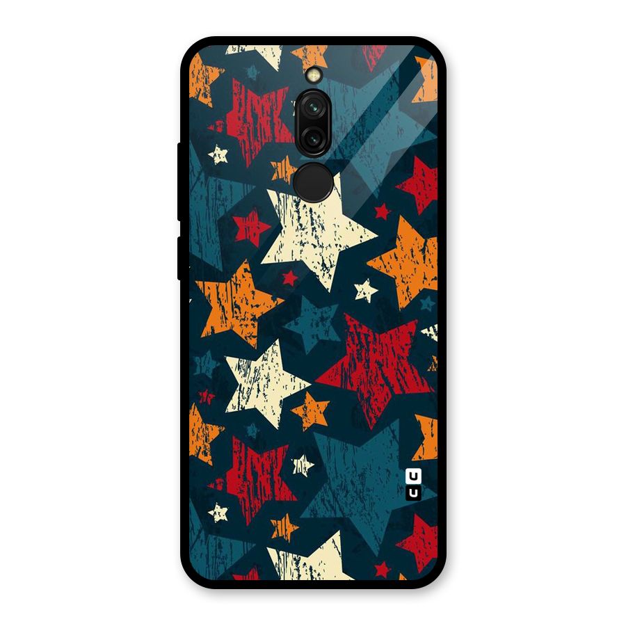 Rugged Star Design Glass Back Case for Redmi 8