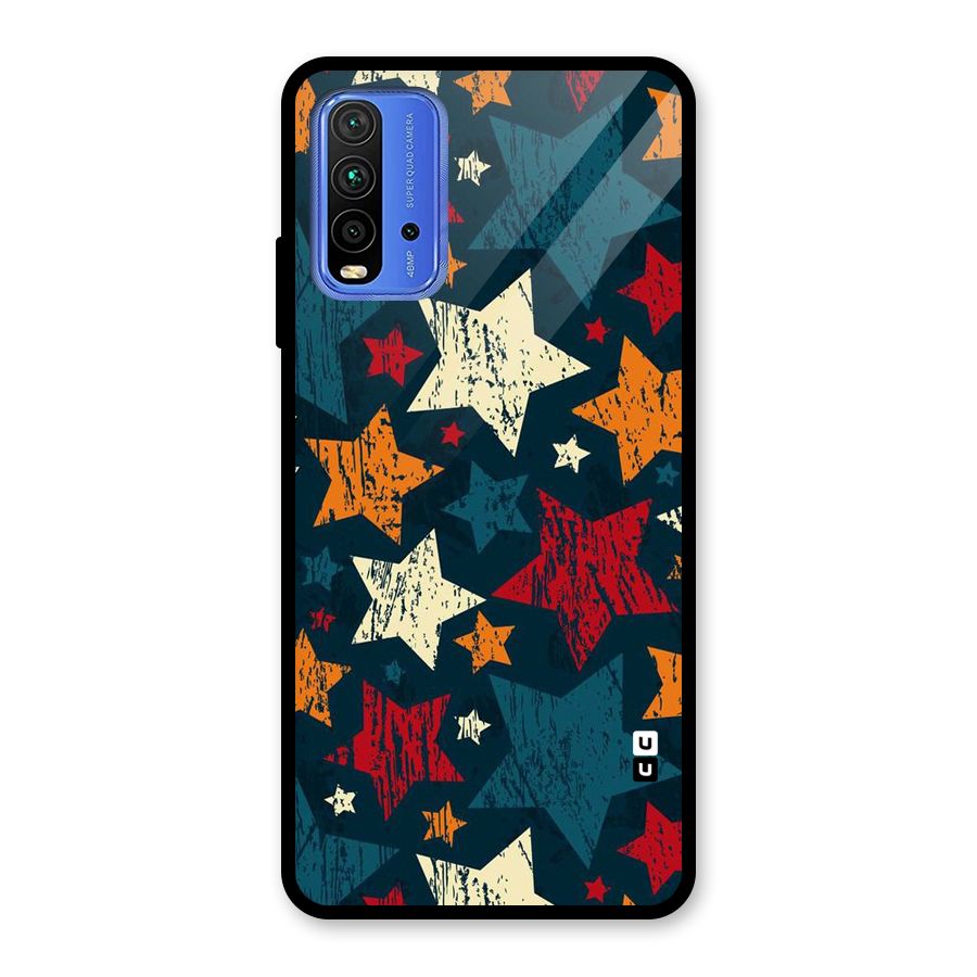 Rugged Star Design Glass Back Case for Redmi 9 Power