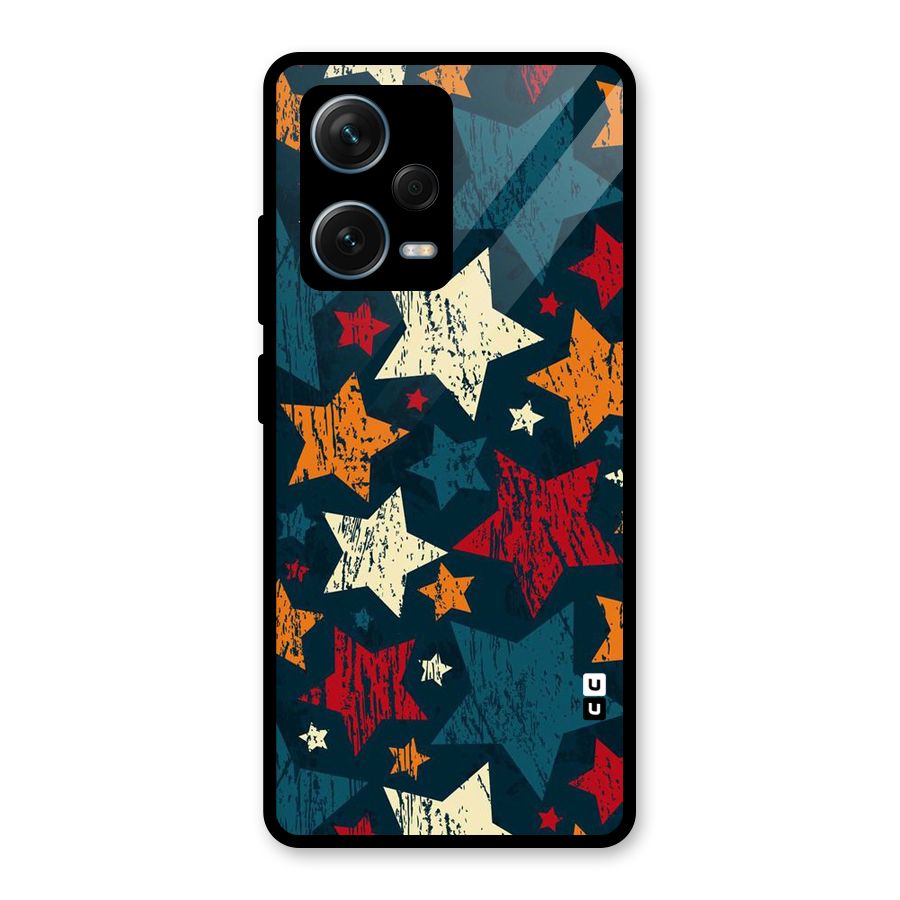 Rugged Star Design Glass Back Case for Redmi Note 12 Pro Plus 5G
