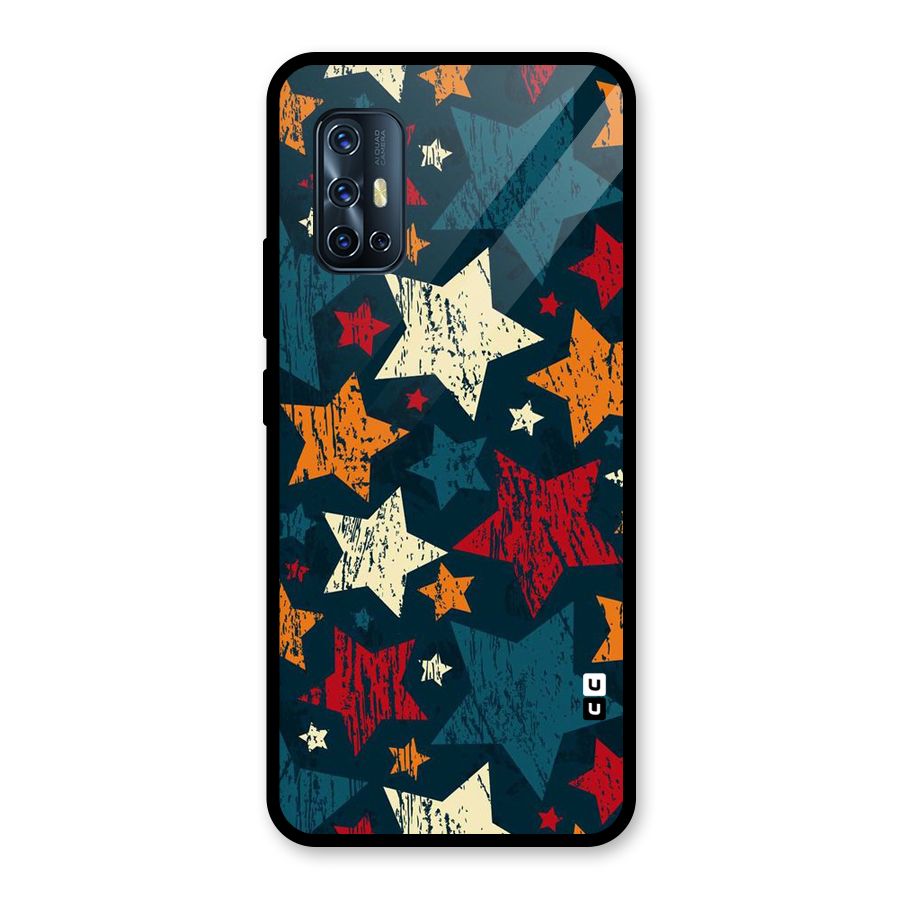 Rugged Star Design Glass Back Case for Vivo V17