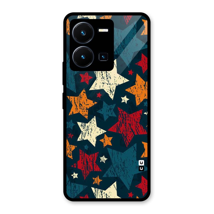 Rugged Star Design Glass Back Case for Vivo Y35