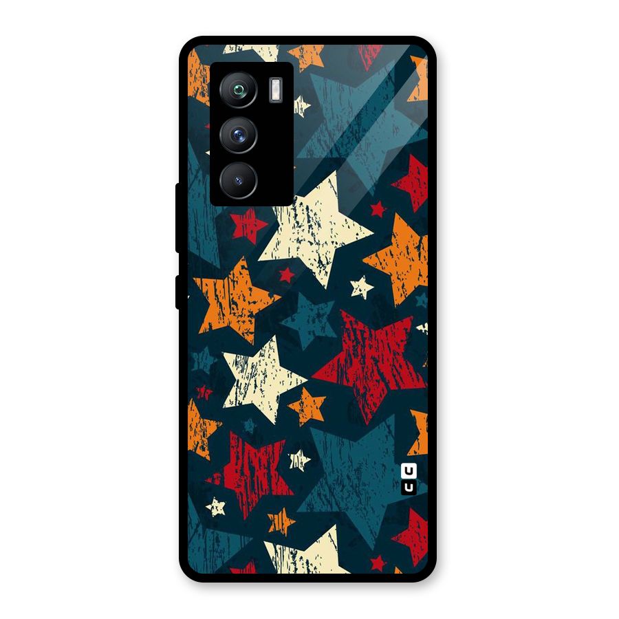 Rugged Star Design Glass Back Case for Vivo iQOO 9 SE
