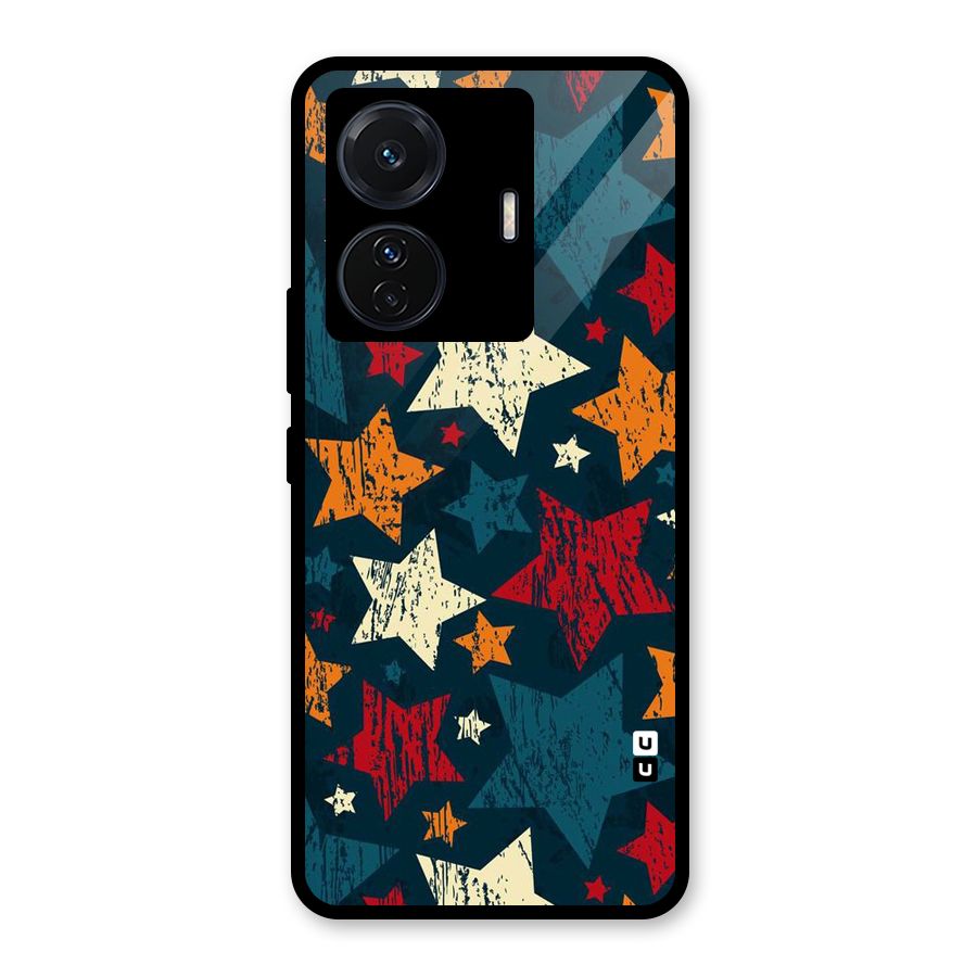 Rugged Star Design Glass Back Case for Vivo iQOO Z6 Pro
