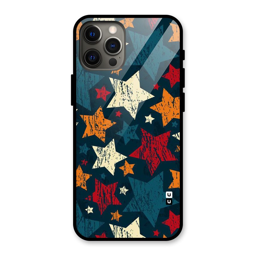 Rugged Star Design Glass Back Case for iPhone 12 Pro Max