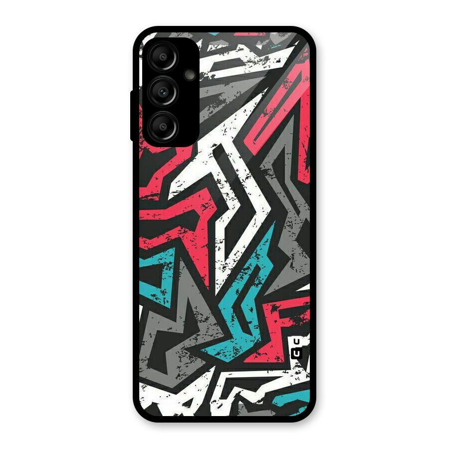 Rugged Strike Abstract Glass Back Case for Galaxy A14 5G