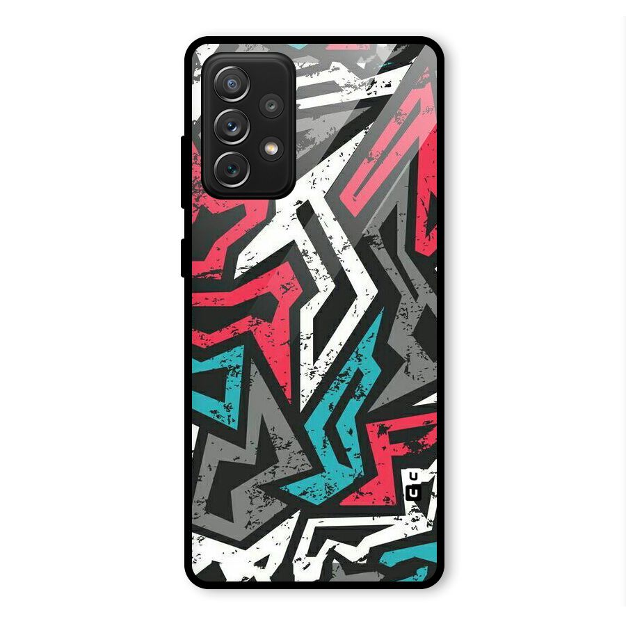 Rugged Strike Abstract Glass Back Case for Galaxy A72