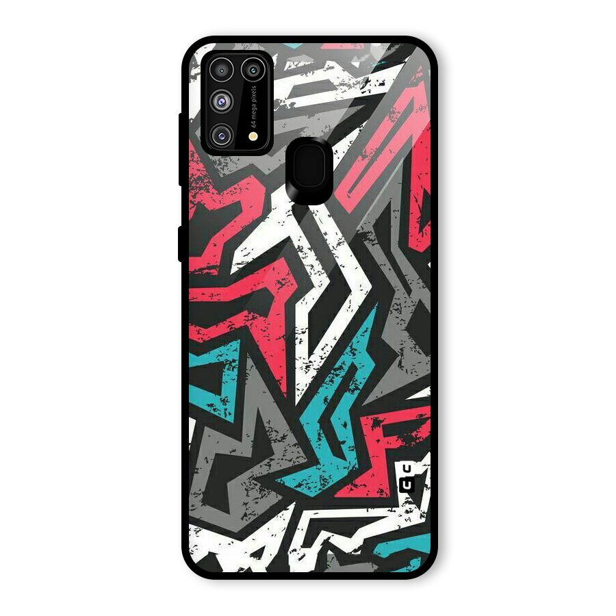 Rugged Strike Abstract Glass Back Case for Galaxy F41