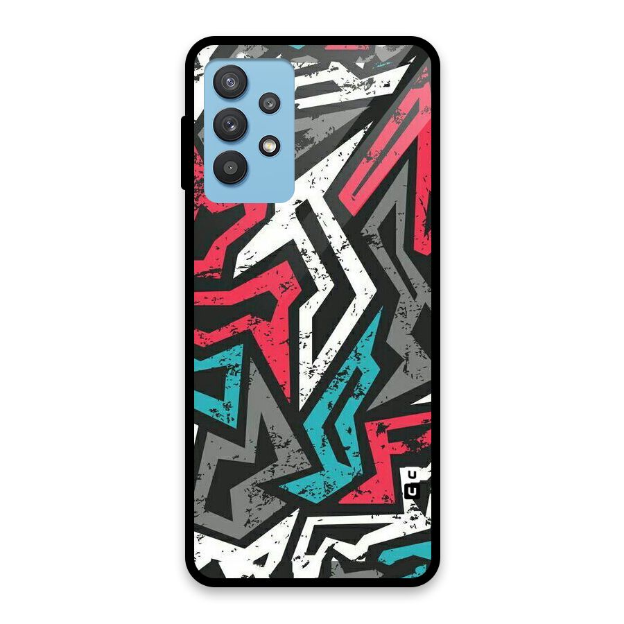 Rugged Strike Abstract Glass Back Case for Galaxy M32 5G