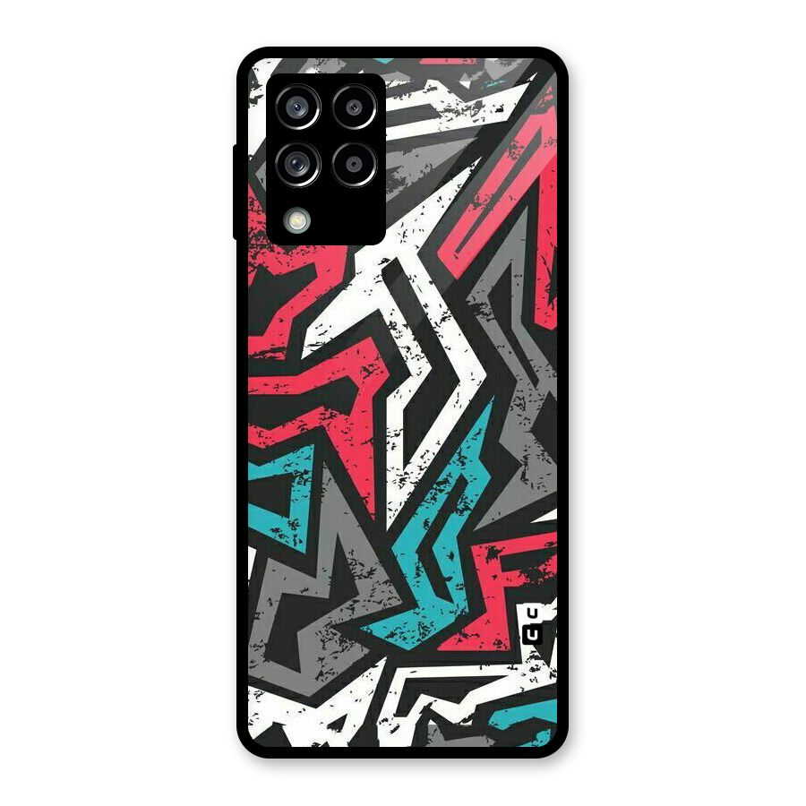 Rugged Strike Abstract Glass Back Case for Galaxy M53 5G