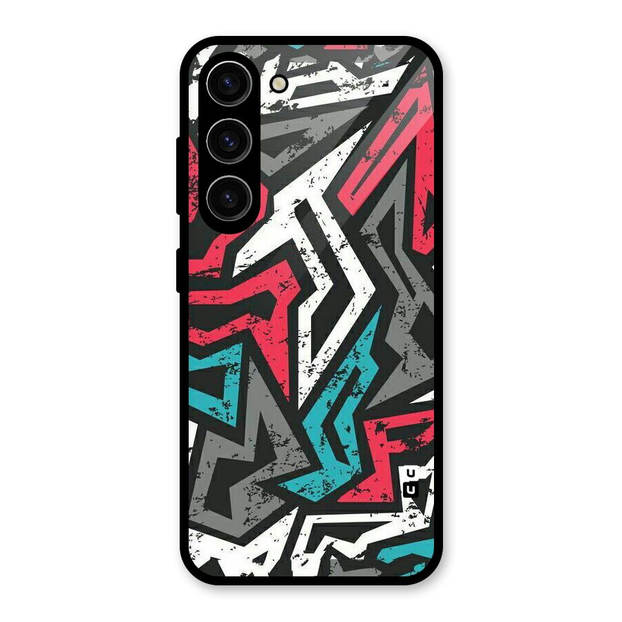 Rugged Strike Abstract Glass Back Case for Galaxy S23