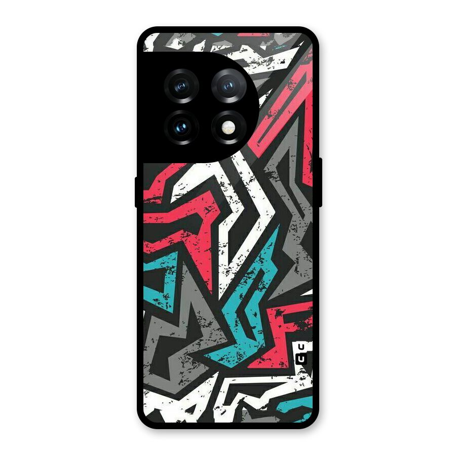 Rugged Strike Abstract Glass Back Case for OnePlus 11