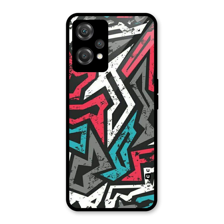 Rugged Strike Abstract Glass Back Case for OnePlus Nord CE 2 Lite 5G