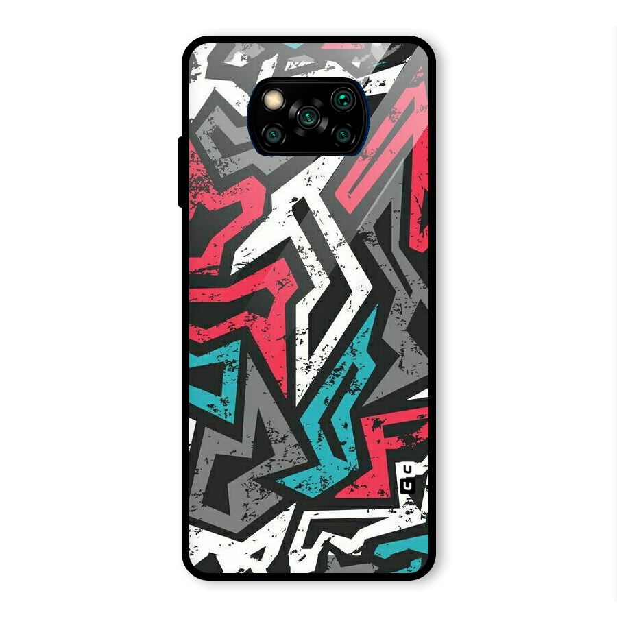 Rugged Strike Abstract Glass Back Case for Poco X3 Pro