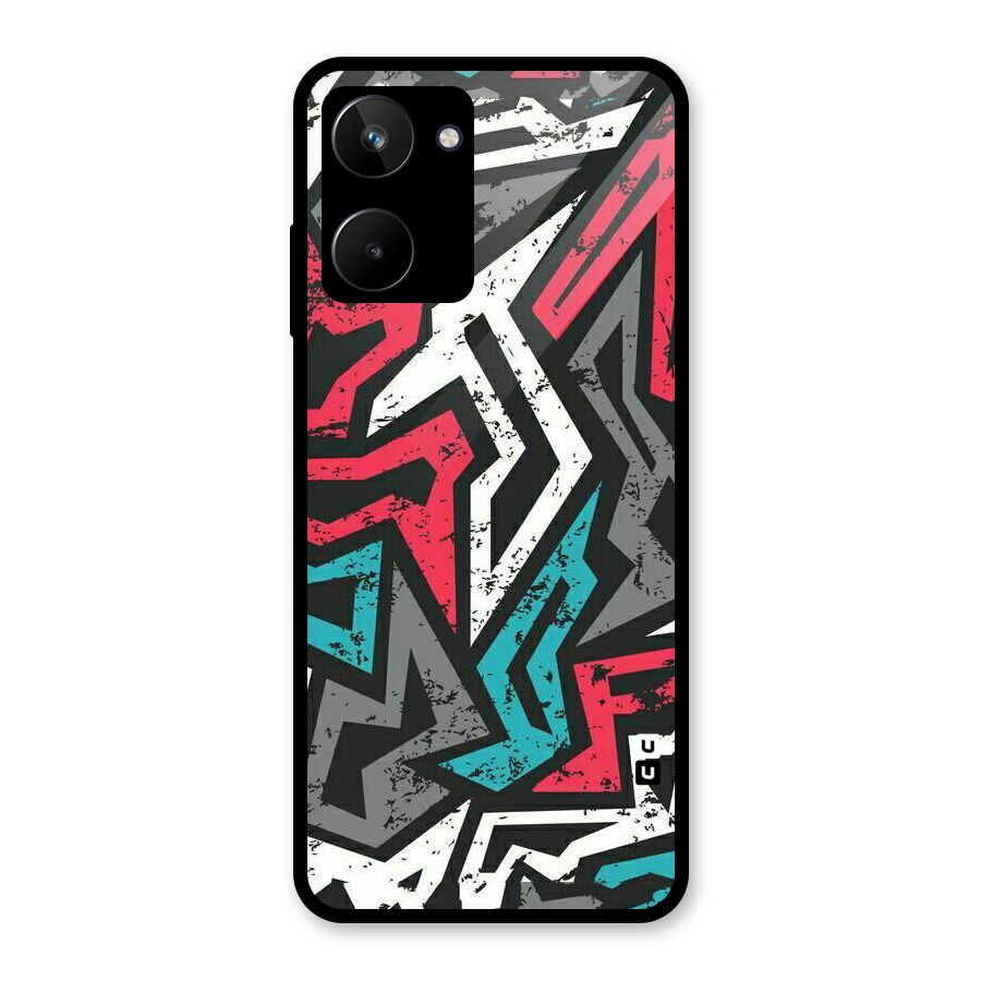 Rugged Strike Abstract Glass Back Case for Realme 10