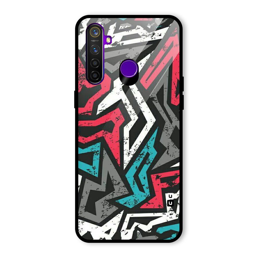 Rugged Strike Abstract Glass Back Case for Realme 5 Pro