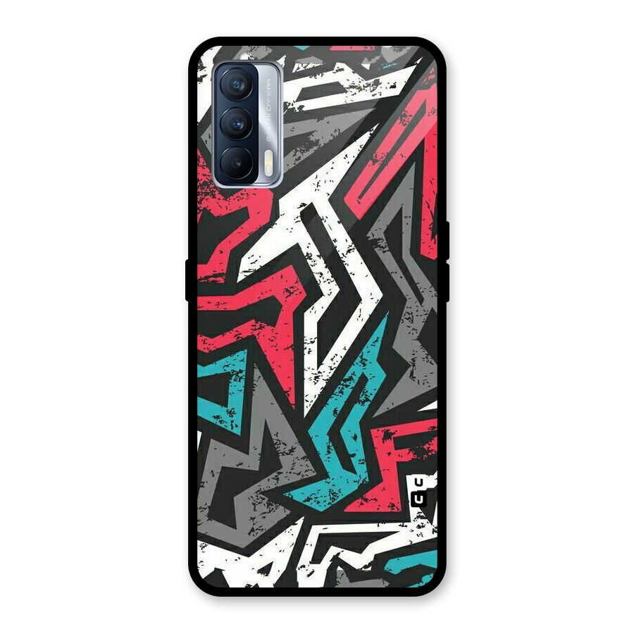 Rugged Strike Abstract Glass Back Case for Realme X7