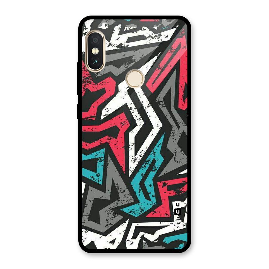 Rugged Strike Abstract Glass Back Case for Redmi Note 5 Pro