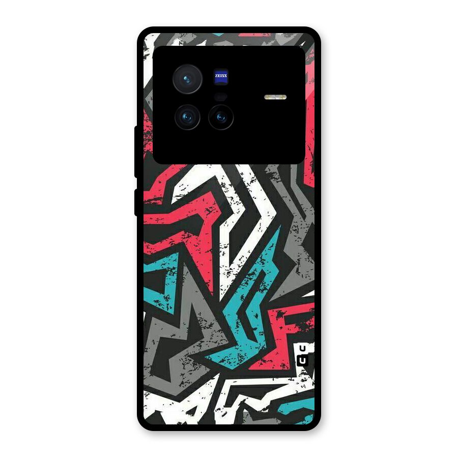 Rugged Strike Abstract Glass Back Case for Vivo X80