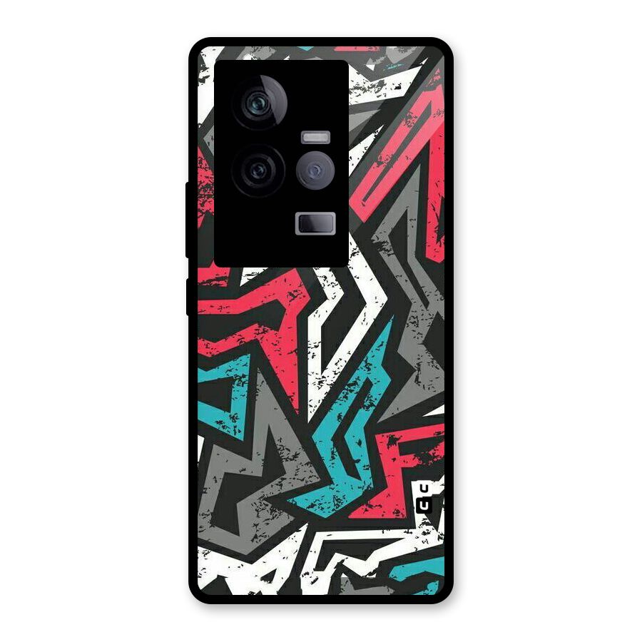 Rugged Strike Abstract Glass Back Case for Vivo iQOO 11 5G