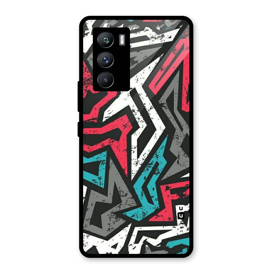 Rugged Strike Abstract Glass Back Case for Vivo iQOO 9 SE