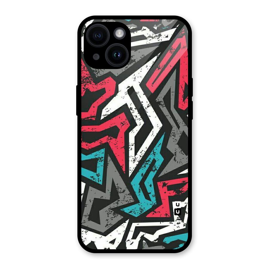 Rugged Strike Abstract Glass Back Case for iPhone 14