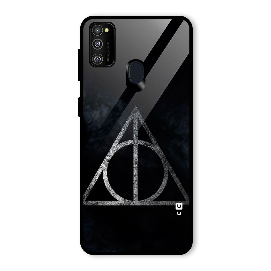 Rugged Triangle Design Glass Back Case for Galaxy M21