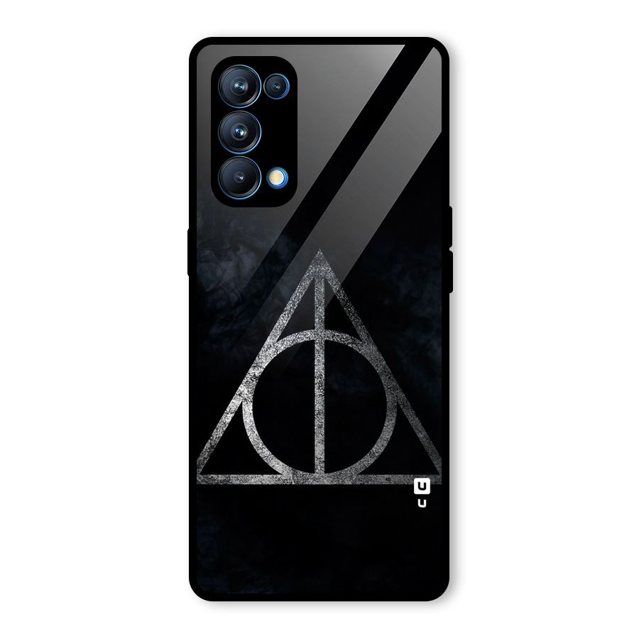 Rugged Triangle Design Glass Back Case for Oppo Reno5 Pro 5G