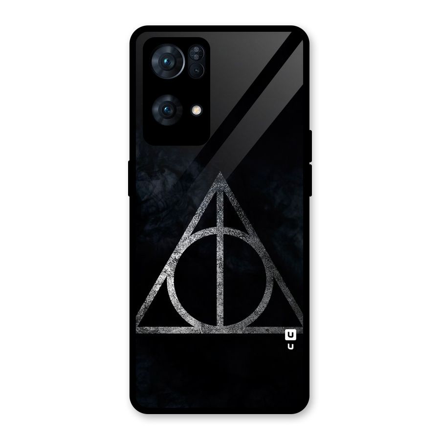 Rugged Triangle Design Glass Back Case for Oppo Reno7 Pro 5G