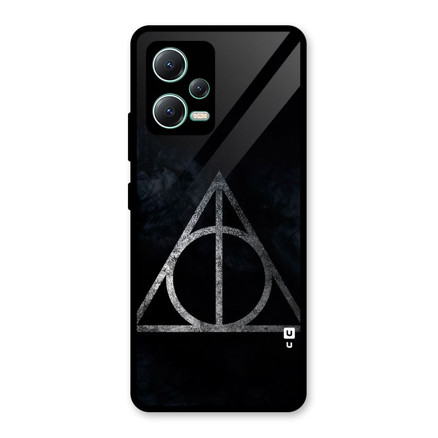 Rugged Triangle Design Glass Back Case for Redmi Note 12 5G