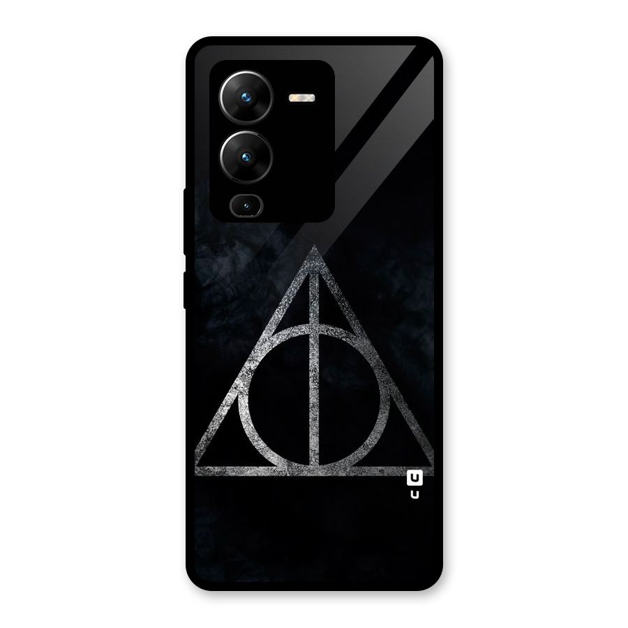 Rugged Triangle Design Glass Back Case for Vivo V25 Pro