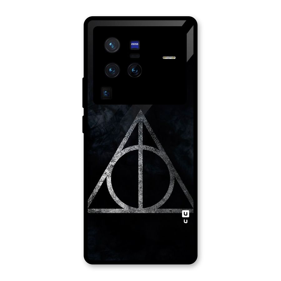 Rugged Triangle Design Glass Back Case for Vivo X80 Pro