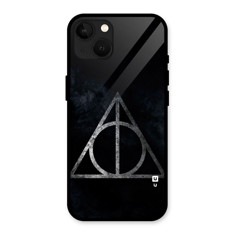 Rugged Triangle Design Glass Back Case for iPhone 13