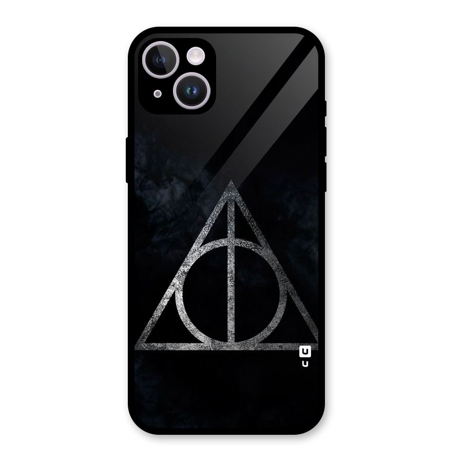 Rugged Triangle Design Glass Back Case for iPhone 14 Plus