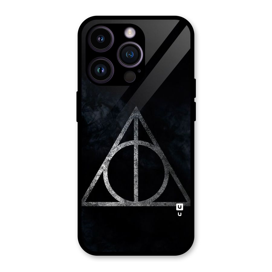 Rugged Triangle Design Glass Back Case for iPhone 14 Pro