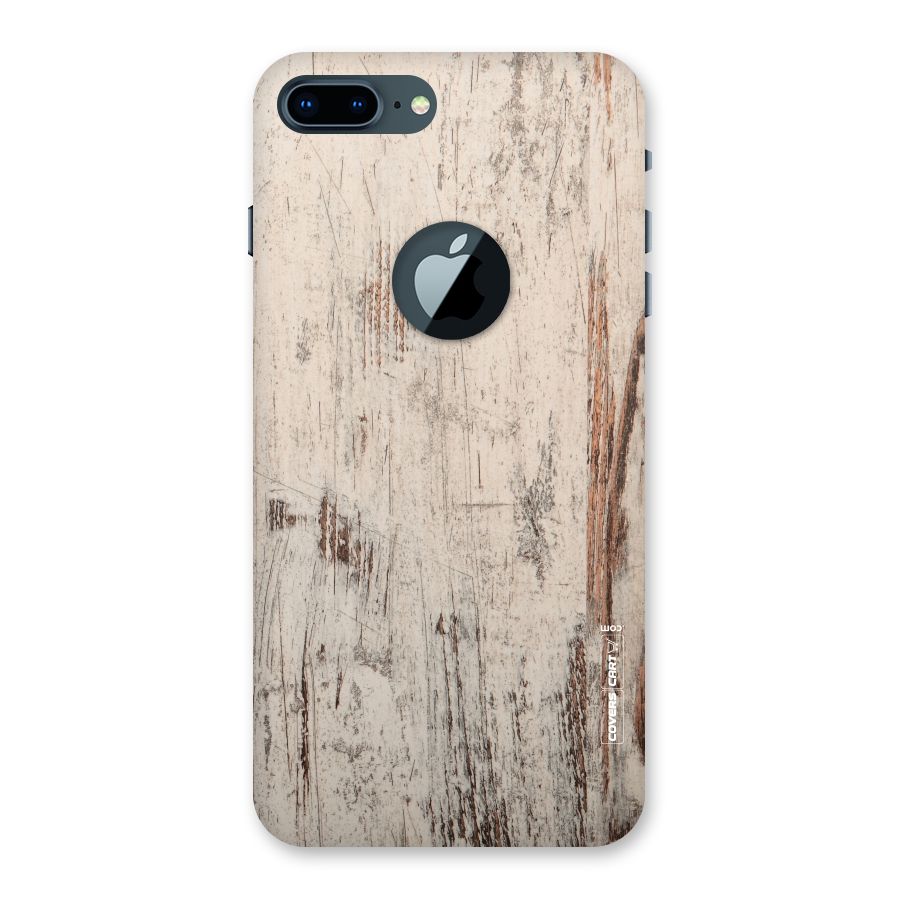 Rugged Wooden Texture Back Case for iPhone 7 Plus Logo Cut