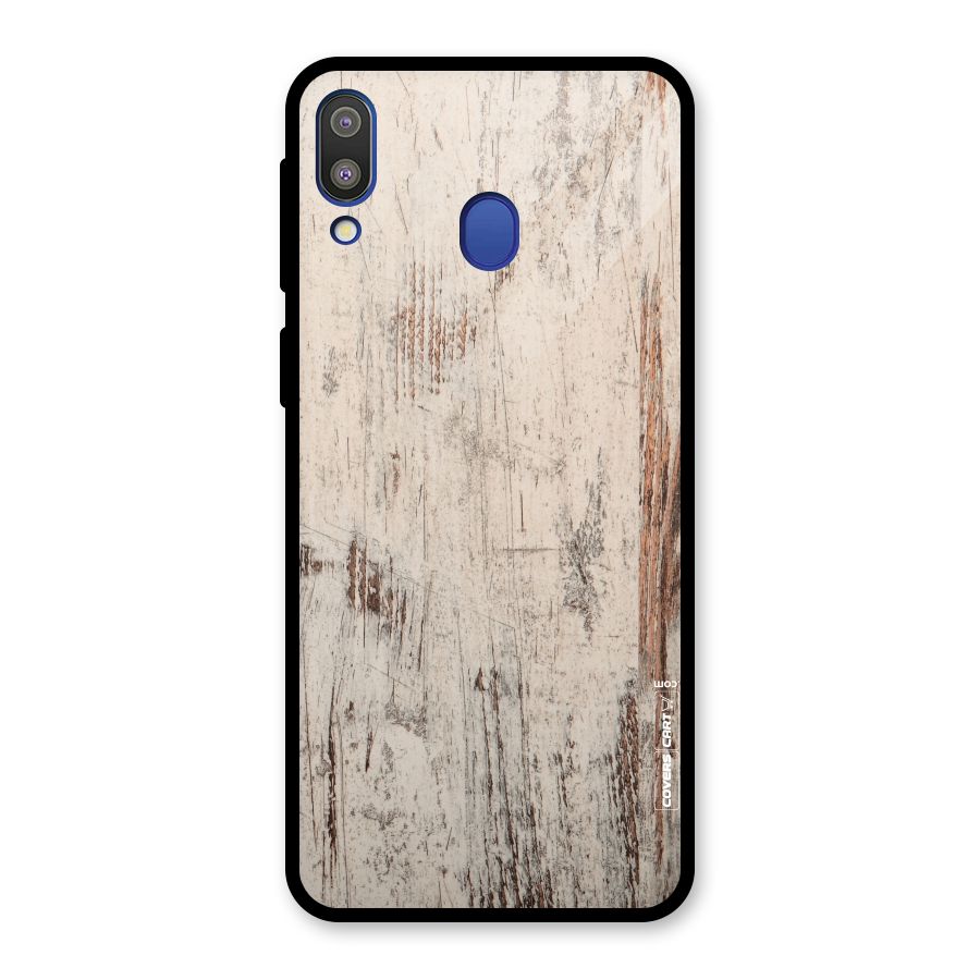 Rugged Wooden Texture Glass Back Case for Galaxy M20