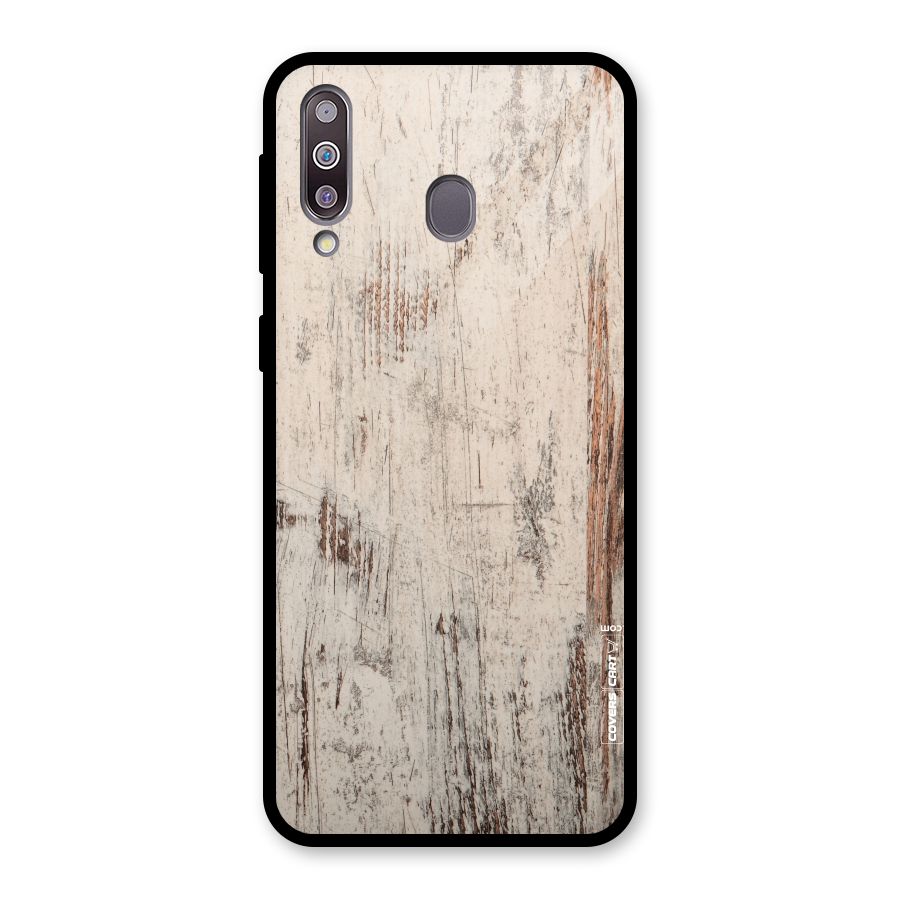 Rugged Wooden Texture Glass Back Case for Galaxy M30