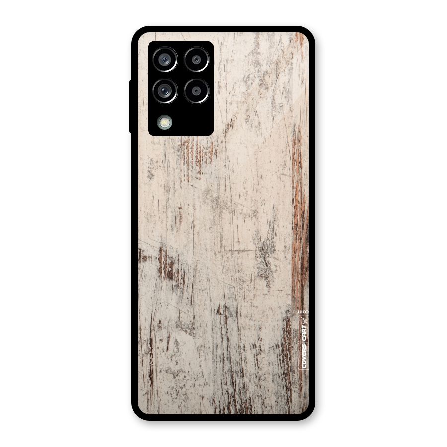 Rugged Wooden Texture Glass Back Case for Galaxy M53 5G