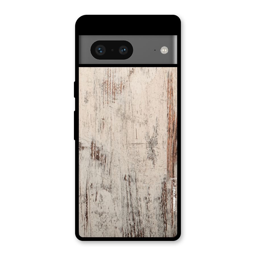 Rugged Wooden Texture Glass Back Case for Google Pixel 7
