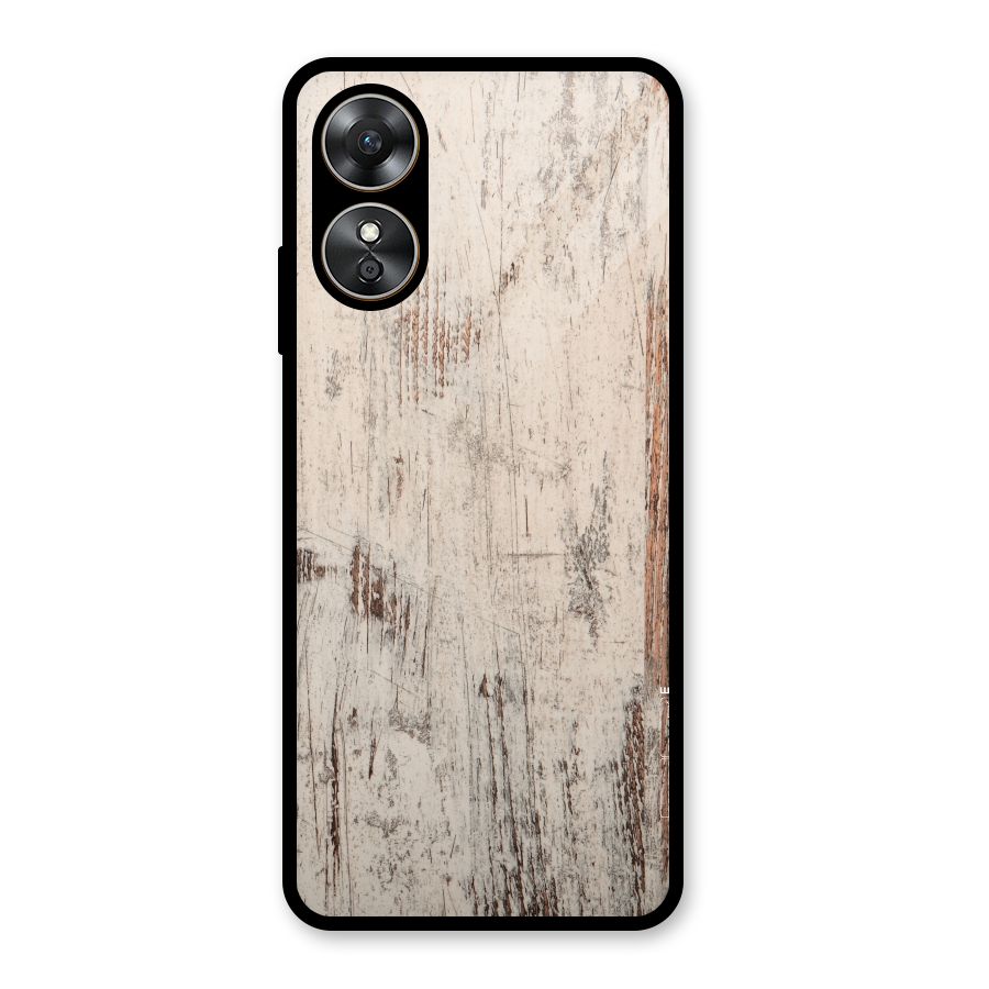 Rugged Wooden Texture Glass Back Case for Oppo A17