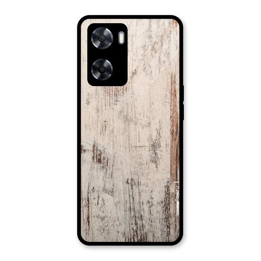 Rugged Wooden Texture Glass Back Case for Oppo A57 2022
