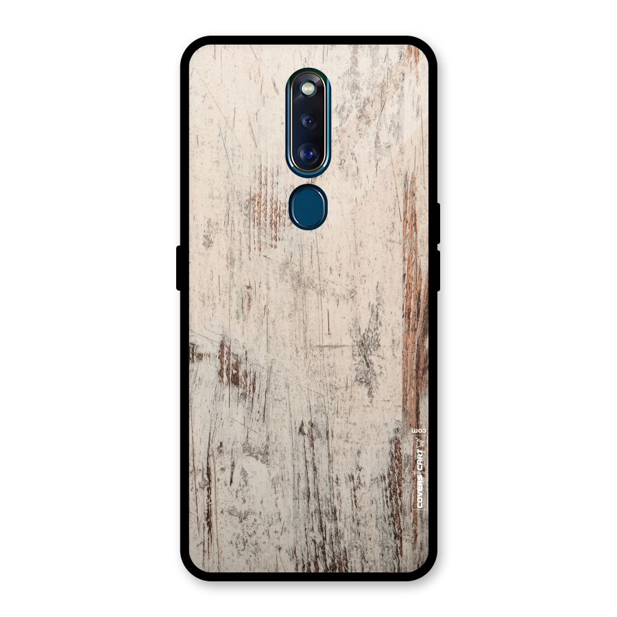 Rugged Wooden Texture Glass Back Case for Oppo F11 Pro
