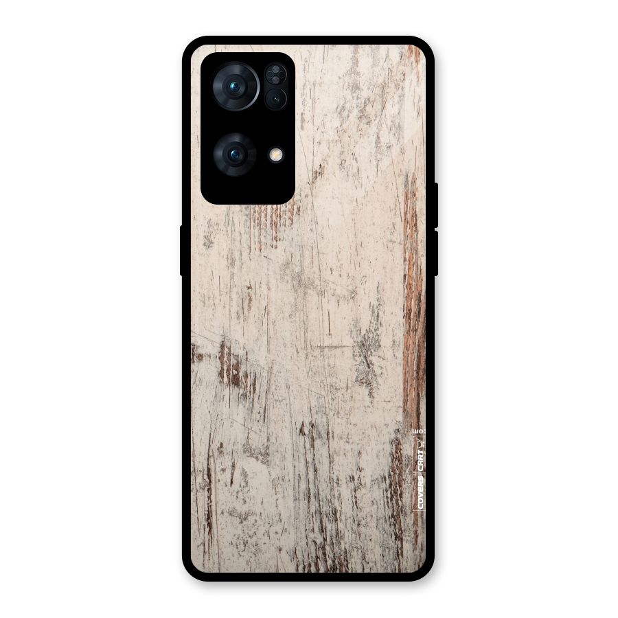 Rugged Wooden Texture Glass Back Case for Oppo Reno7 Pro 5G