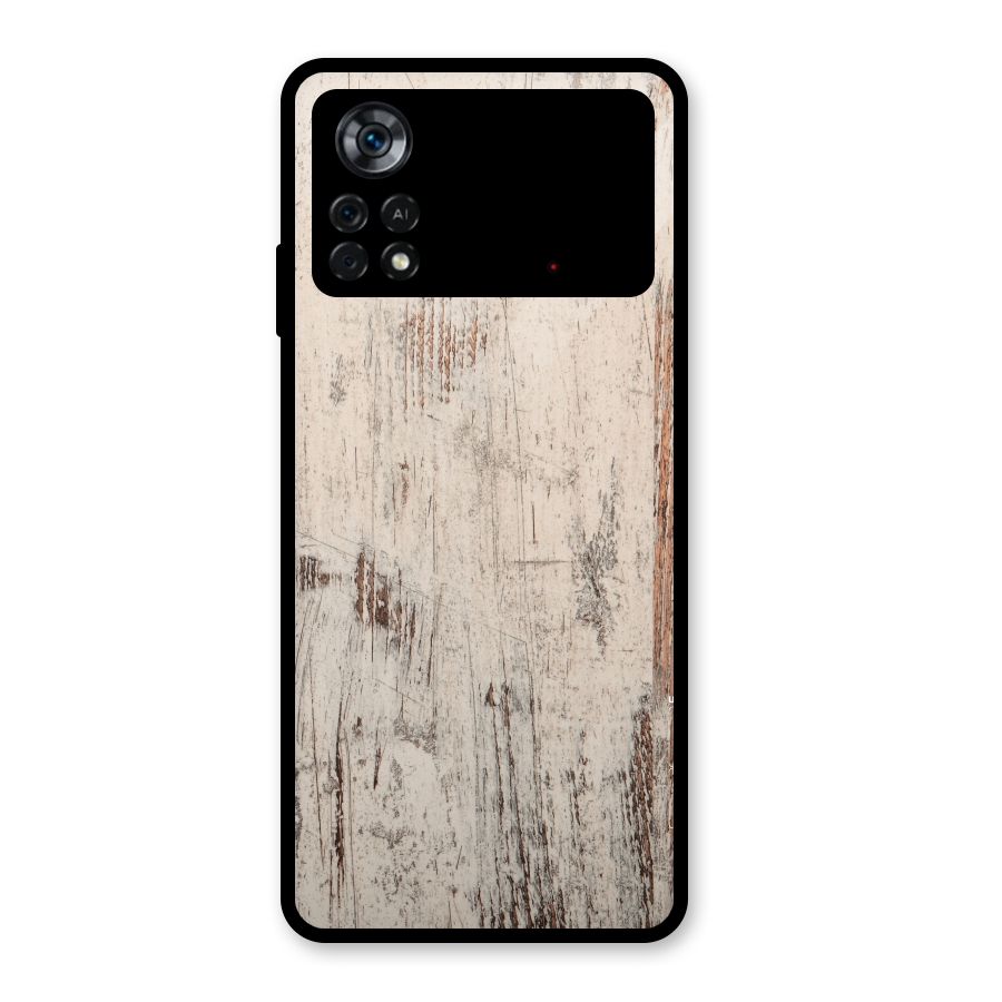 Rugged Wooden Texture Glass Back Case for Poco X4 Pro 5G