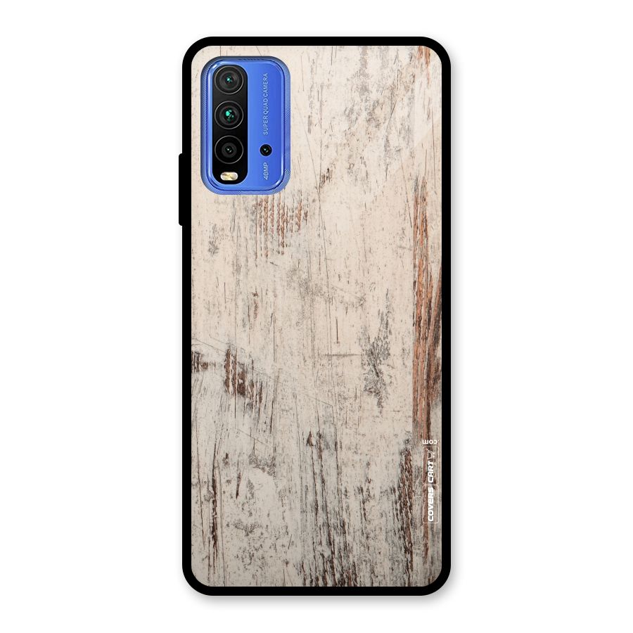 Rugged Wooden Texture Glass Back Case for Redmi 9 Power