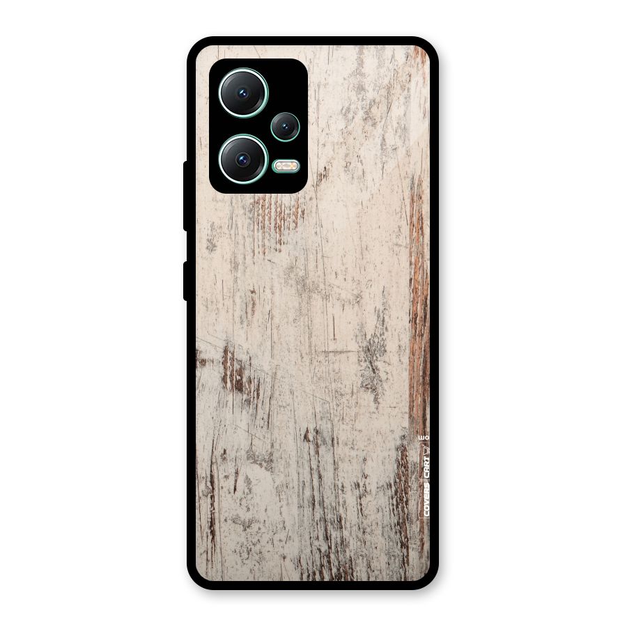 Rugged Wooden Texture Glass Back Case for Redmi Note 12 5G