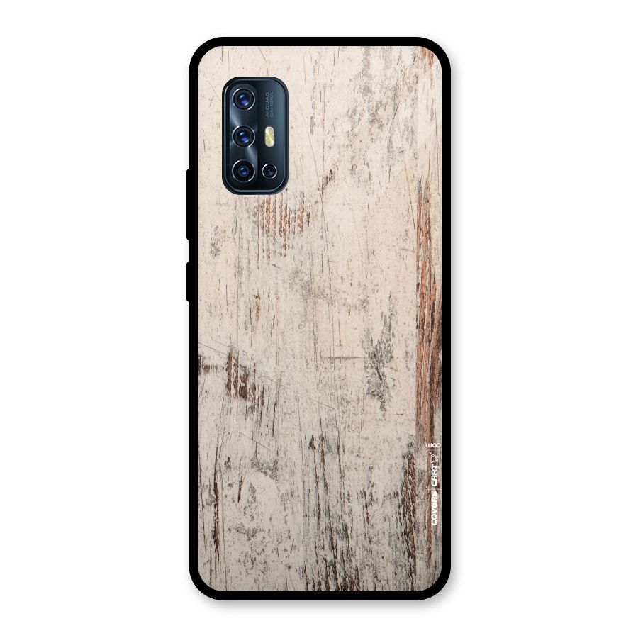 Rugged Wooden Texture Glass Back Case for Vivo V17